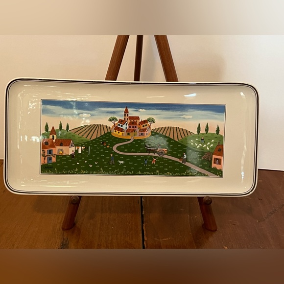 Villeroy & Boch Naif 13 Inch Serving Platter Sandwich Tray & 2 Salad Plates - Picture 2 of 11